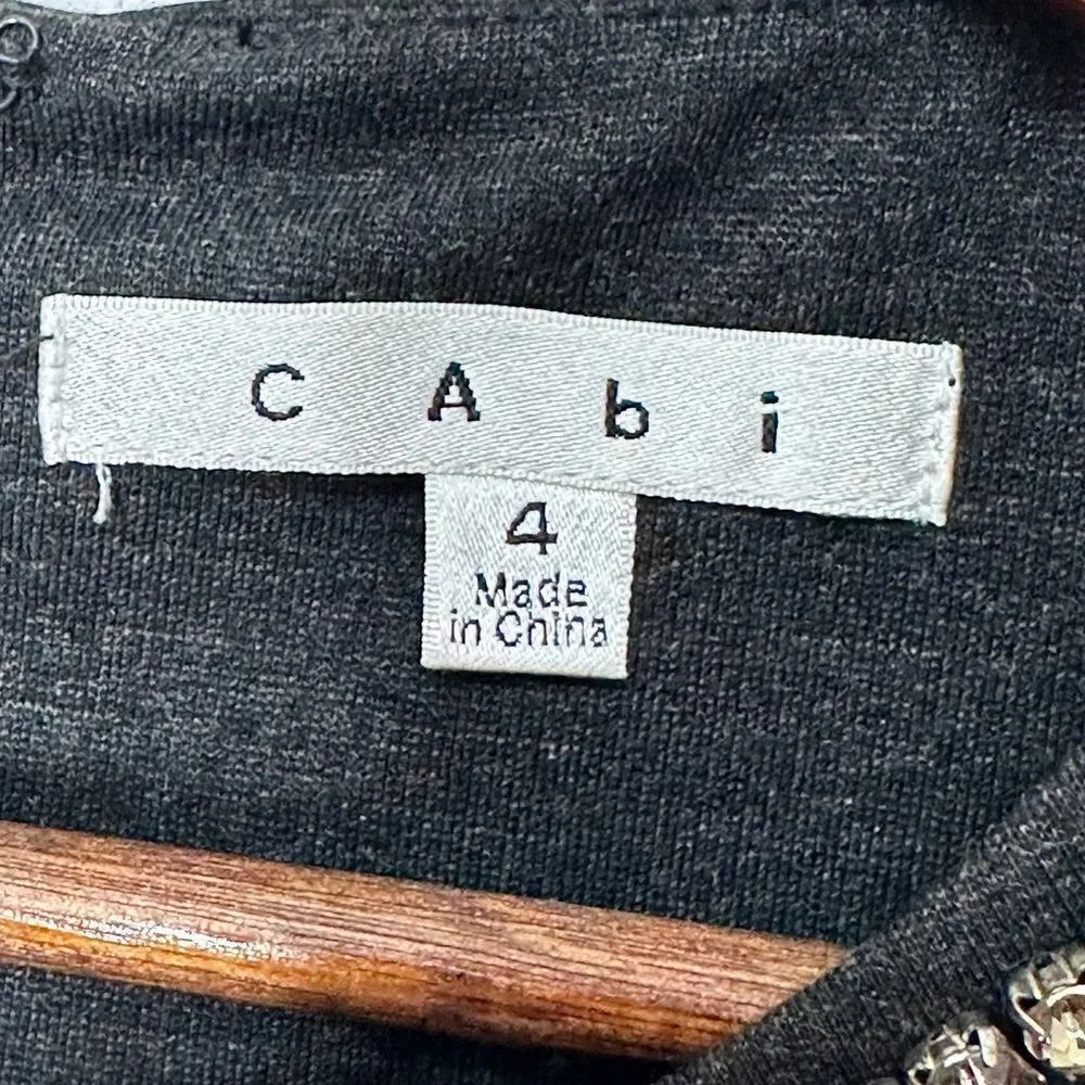 Cabi #508 Sleeveless Embellished Top Gray Size 4 - Picture 11 of 11